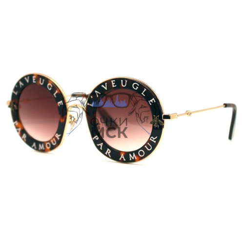 Очки Gucci GG0113S LEO White Коричневый градиент солнцезащитные женские оригинал