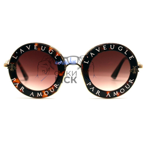 Очки Gucci GG0113S LEO White Коричневый градиент солнцезащитные женские оригинал