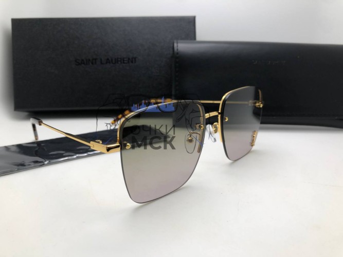 Очки Saint Laurent Marston Gold/Brown солнцезащитные унисекс женские мужские оригинал