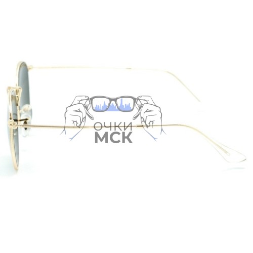 Очки Ray Ban Round Metal RB3447 Серые зеркальные солнцезащитные унисекс женские мужские оригинал