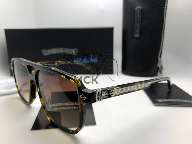 Очки Chrome Hearts 14-156 Brown солнцезащитные унисекс женские мужские оригинал