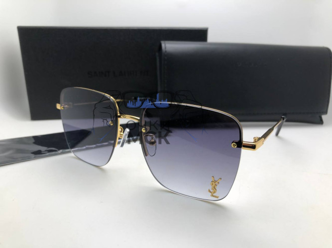 Очки Saint Laurent Marston Dark Grey/Gold солнцезащитные унисекс женские мужские оригинал