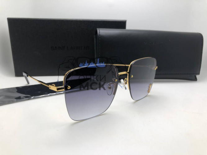 Очки Saint Laurent Marston Dark Grey/Gold солнцезащитные унисекс женские мужские оригинал