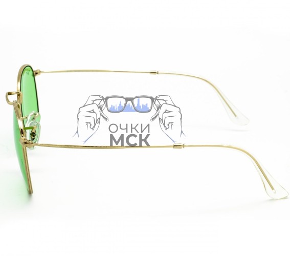 Очки Ray Ban Round Metal RB3447 Светло-зеленые солнцезащитные унисекс женские мужские оригинал