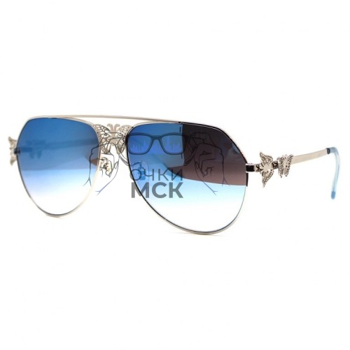 Очки Gucci GG0108S Голубой зеркальный градиент солнцезащитные женские оригинал