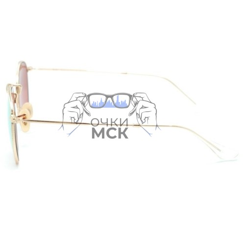 Очки Ray Ban Round Metal RB3447 Светло-коричневые солнцезащитные унисекс женские мужские оригинал