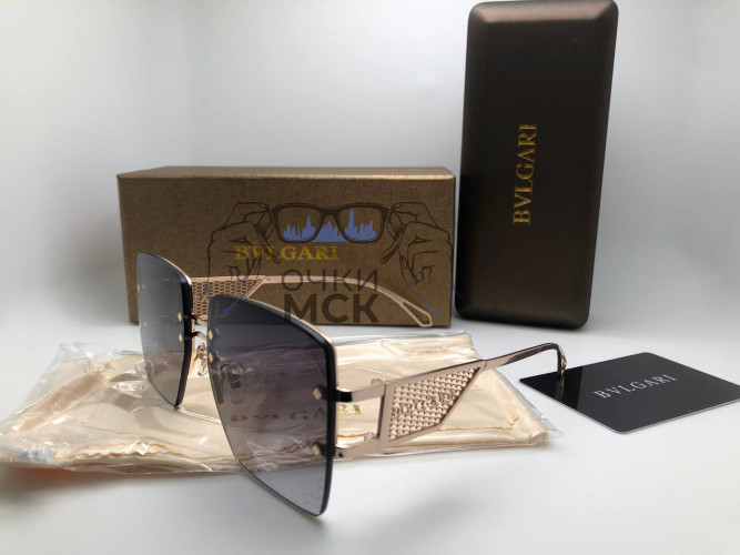 Очки Bvlgari Skeleton Black/Gold Коричневый градиент солнцезащитные унисекс женские мужские оригинал