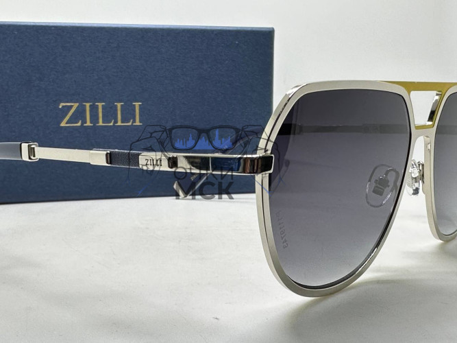Очки Zilli Aviator Silver/Grey Серый градиент солнцезащитные унисекс женские мужские оригинал
