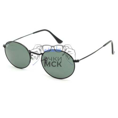 Очки Ray Ban Oval Metal RB3547 Тёмно-зеленые солнцезащитные унисекс женские мужские оригинал