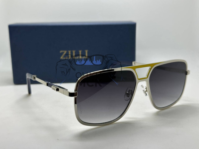 Очки Zilli Aviator Silver/Black Черный градиент солнцезащитные унисекс женские мужские оригинал