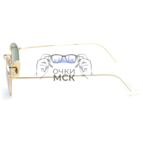 Очки Ray Ban Oval Metal RB3547 Синие зеркальные солнцезащитные унисекс женские мужские оригинал