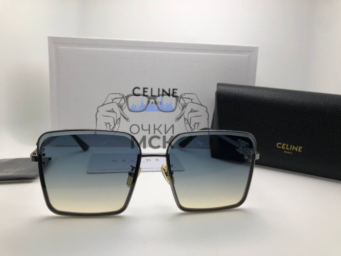 Очки Celine Octa Silver/Blue солнцезащитные унисекс женские мужские оригинал