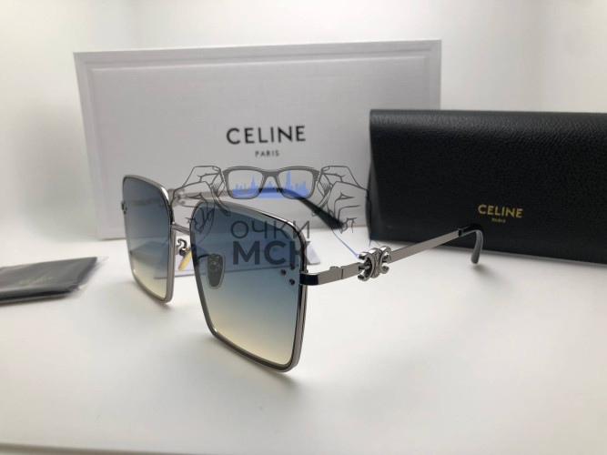 Очки Celine Octa Silver/Blue солнцезащитные унисекс женские мужские оригинал