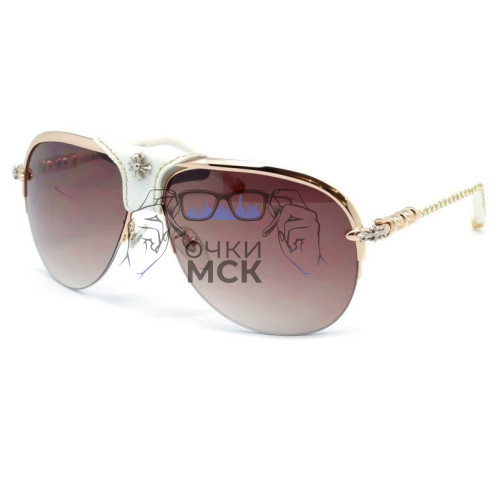 Очки Men's Chrome Hearts Desing XYKCHER Коричневый градиент солнцезащитные мужские оригинал