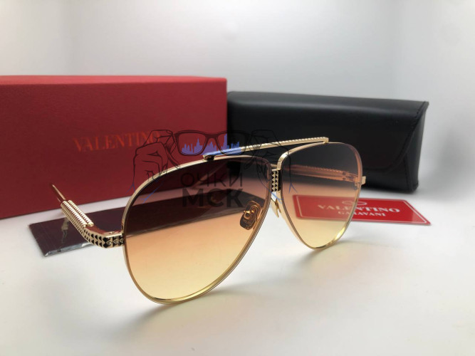 Очки Valentino Gold солнцезащитные унисекс женские мужские оригинал