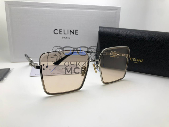Очки Celine Octa Silver/Light Brown солнцезащитные унисекс женские мужские оригинал