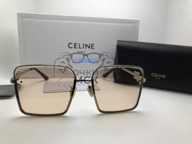 Очки Celine Octa Silver/Light Brown солнцезащитные унисекс женские мужские оригинал