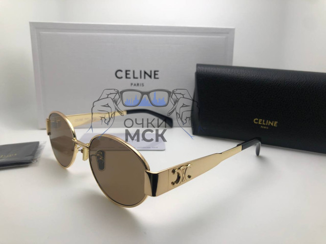 Очки Celine Minimal Gold/Brown солнцезащитные женские оригинал