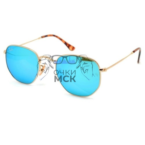 Очки Ray Ban Hexagonal Metal RB3548N Голубой градиент солнцезащитные унисекс женские мужские оригинал