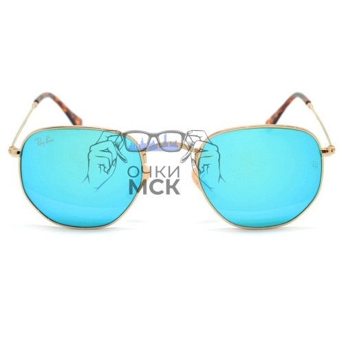 Очки Ray Ban Hexagonal Metal RB3548N Голубой градиент солнцезащитные унисекс женские мужские оригинал