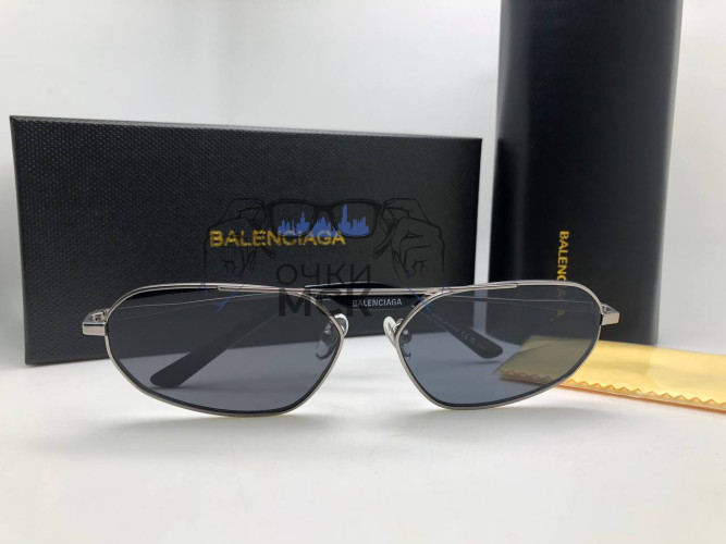 Очки Balenciaga 2455 Silver/Black Тёмный градиент солнцезащитные унисекс женские мужские оригинал