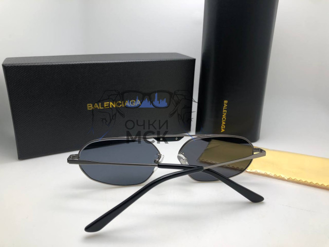 Очки Balenciaga 2455 Silver/Black Тёмный градиент солнцезащитные унисекс женские мужские оригинал