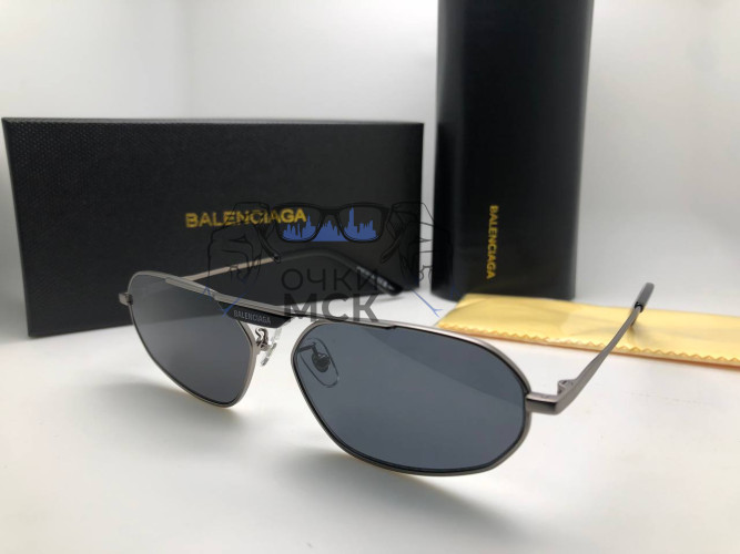 Очки Balenciaga 2455 Silver/Black Тёмный градиент солнцезащитные унисекс женские мужские оригинал