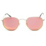 Очки Ray Ban Hexagonal Metal RB3548N Розовый зеркальный солнцезащитные унисекс женские мужские оригинал