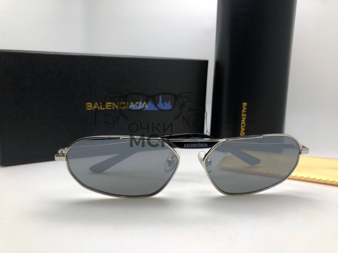 Очки Balenciaga 2455 Silver/Grey Тёмно-серый солнцезащитные унисекс женские мужские оригинал