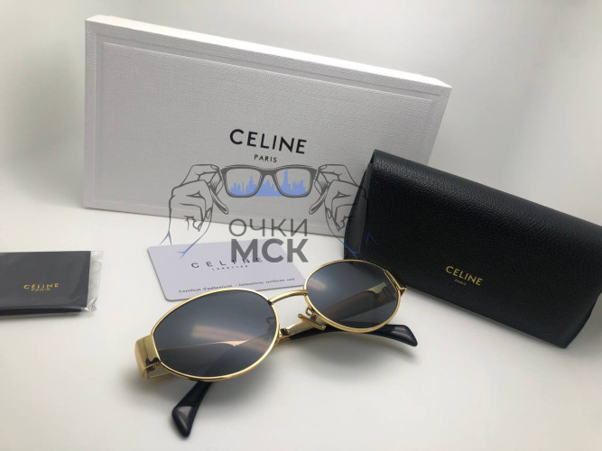 Очки Celine Minimal Gold/Black солнцезащитные унисекс женские мужские оригинал