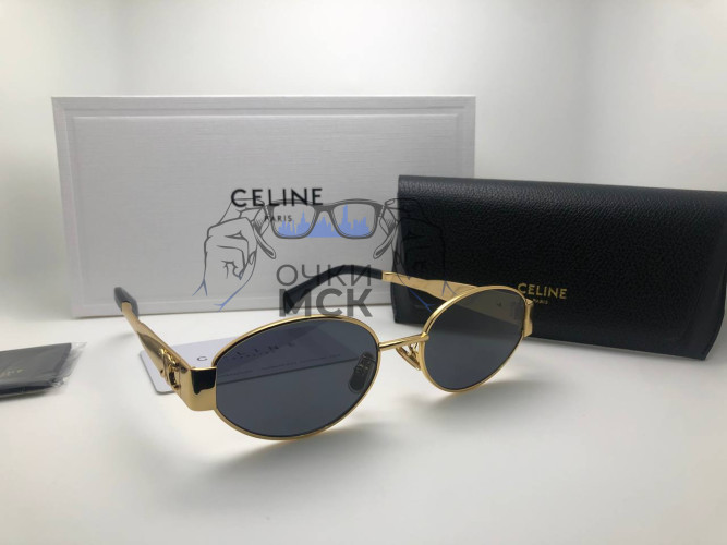 Очки Celine Minimal Gold/Black солнцезащитные унисекс женские мужские оригинал