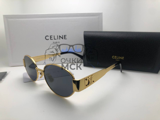 Очки Celine Minimal Gold/Black солнцезащитные унисекс женские мужские оригинал