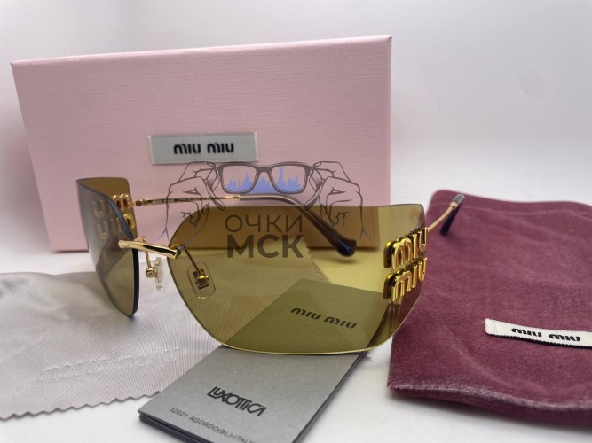 Очки Miu Miu MU 54YS 5AK30B Full Gold солнцезащитные женские оригинал