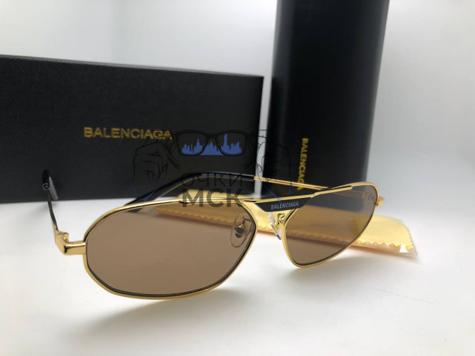 Очки Balenciaga 2455 Gold/Brown Коричневый градиент солнцезащитные унисекс женские мужские оригинал