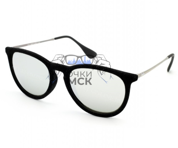 Очки Ray Ban Erika Velvet Edition RB 4171 Серый зеркальный солнцезащитные унисекс женские мужские оригинал