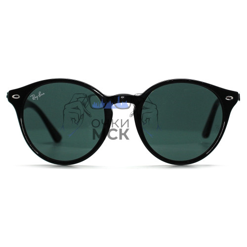 Очки Ray Ban Round RB2180 Тёмно-зеленые солнцезащитные унисекс женские мужские оригинал