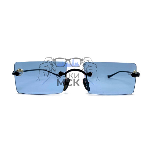 Очки Chrome Hearts HELLZ BELLZ GB Голубые солнцезащитные унисекс женские мужские оригинал