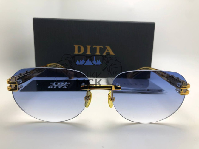 Очки Dita 075-152-A-03 Gold/Blue Синий градиент солнцезащитные унисекс женские мужские оригинал