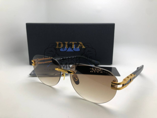 Очки Dita 075-152-A-03 Gold/Brown Коричневый градиент солнцезащитные унисекс женские мужские оригинал