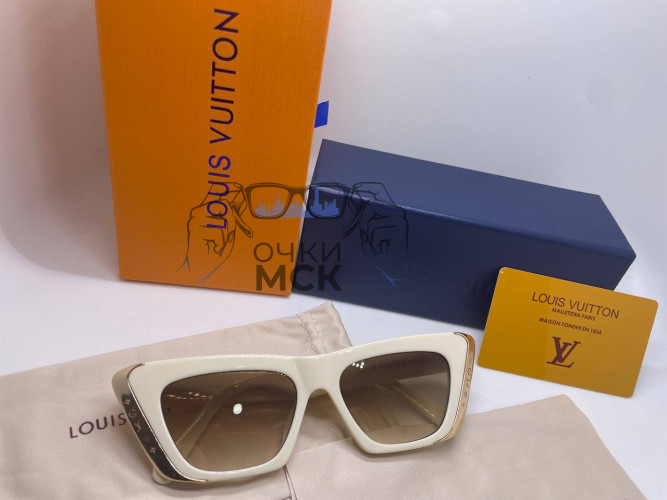 Очки Louis Vuitton Gold/Ivory/Brown солнцезащитные женские оригинал
