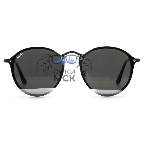 Очки Ray Ban RB3574N Blaze Round Серые зеркальные солнцезащитные унисекс женские мужские оригинал