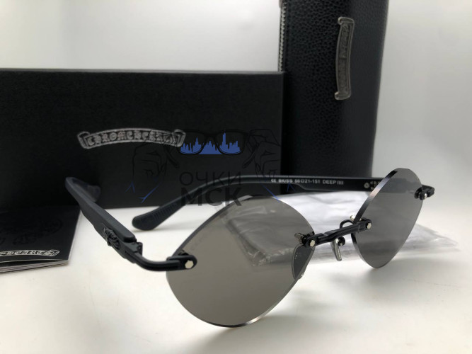 Очки Chrome Hearts 56-21-151 Black солнцезащитные унисекс женские мужские оригинал