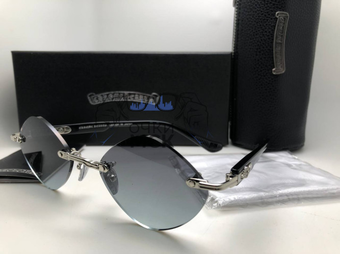 Очки Chrome Hearts 56-21-151 Silver/Black солнцезащитные унисекс женские мужские оригинал