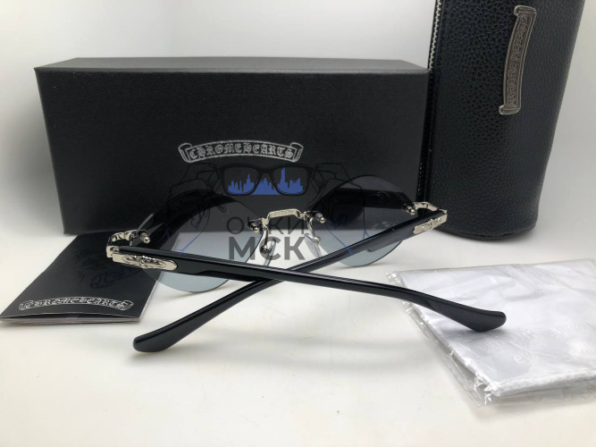 Очки Chrome Hearts 56-21-151 Silver/Black солнцезащитные унисекс женские мужские оригинал